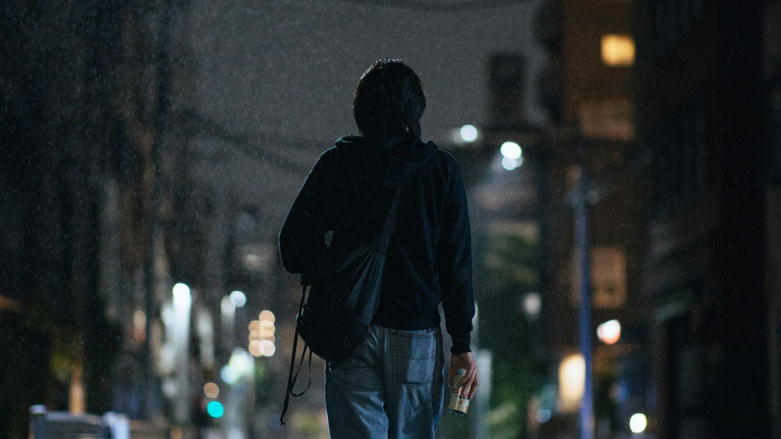 Night city walk as a real-world anchor